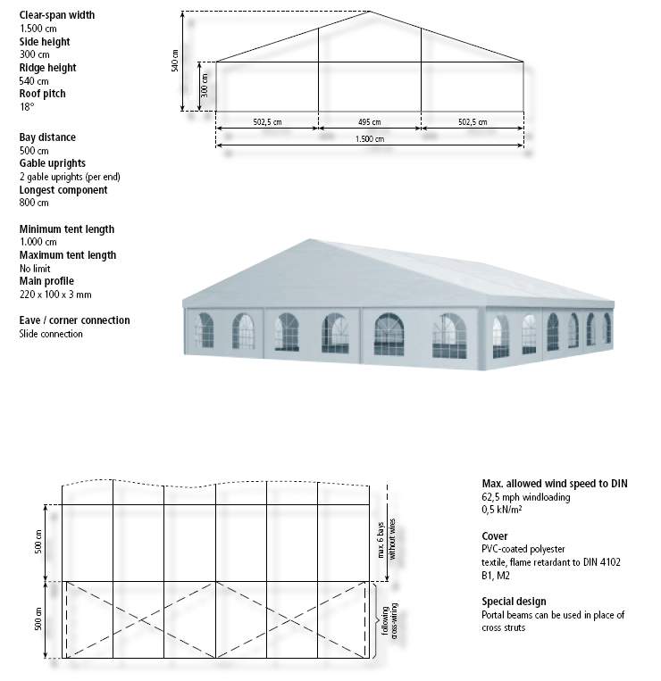 15m Clearspan Marquee